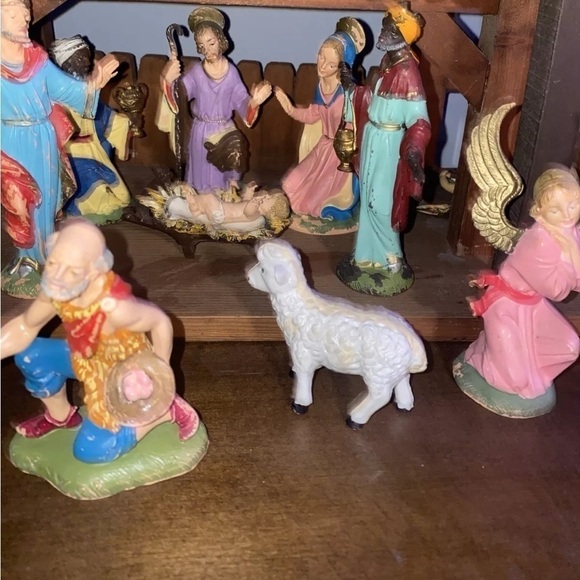 Vintage Fontanini Nativity Set Depose Italy - HUGE Stable - Picture 4 of 13